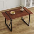 thumbnail image 1 of JUFU 55'' Dining Table for 4-6, Wood Kitchen Table with Metal Legs, Dinner Table for 4-6 for Home Dining Room Living Room,Office, reception room, 1 of 11