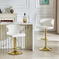 thumbnail image 1 of JUFU Bar Stools Set of 2, Extra Large Adjustable Swivel Bar Stools with Wide Seat & High Back, PU Leather Counter Height Bar Chairs with Footrest for Kitchen Island, 1 of 8