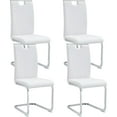 thumbnail image 1 of JUFU Dining Chairs Set of 4,White Faux Leather Dining Chairs,Upholstered Kitchen Chairs with High Back,Modern Armless Side Chairs with Sturdy Metal Legs for Living Room, 1 of 10
