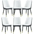 thumbnail image 1 of JUFU Dining Chairs Set of 6,Modern Dining Room Chairs,Faux Leather Dining Chairs with Thick Cushion and Metal Legs,Gray&White Kitchen Chairs for Dining Room Kitchen ﻿, 1 of 8
