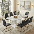 thumbnail image 1 of JUFU Dining Room Table Set for 8, 71'' Pandora White Faux Marble Dining Room Table and Chairs, Dining Tables for 8 with PU Upholstered Chairs, Modern Dining Table for 8 for Dining Room and Kitchen, 1 of 10