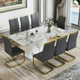 thumbnail image 1 of JUFU Dining Room Table Set for 8, 71'' Pandora White Faux Marble Dining Room Table and Chairs, Dining Tables for 8 with PU Upholstered Chairs, Modern Dining Table for 8 for Dining Room and Kitchen, 1 of 9