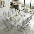 thumbnail image 1 of JUFU Dining Room Table Set for 8, 71'' Pandora White Faux Marble Dining Room Table and Chairs, Dining Tables for 8 with PU Upholstered Chairs, Modern Dining Table for 8 for Dining Room and Kitchen, 1 of 10