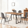 thumbnail image 1 of JUFU Dining Table Set for 4, Modern 55'' Dark Wood Dining Table and Fabric Dining Chairs Set of 4,Table and Chairs Set of 4,Ideal for Kitchen Dining Room, 1 of 10