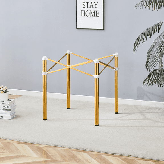 LUFTUT 28.7 in Adjustable Foldable Metal Table Legs, Heavy-Duty Gold for Desks