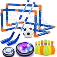 thumbnail image 1 of JUGAAD LIFE 3 in 1 Hover Soccer Ball Hockey Bowling Toys Set for Kids Indoor/Outdoor Sports Games Toys for 3 4 5 6 7 8 Years Old Boys Girls Birthday Gifts, 1 of 10