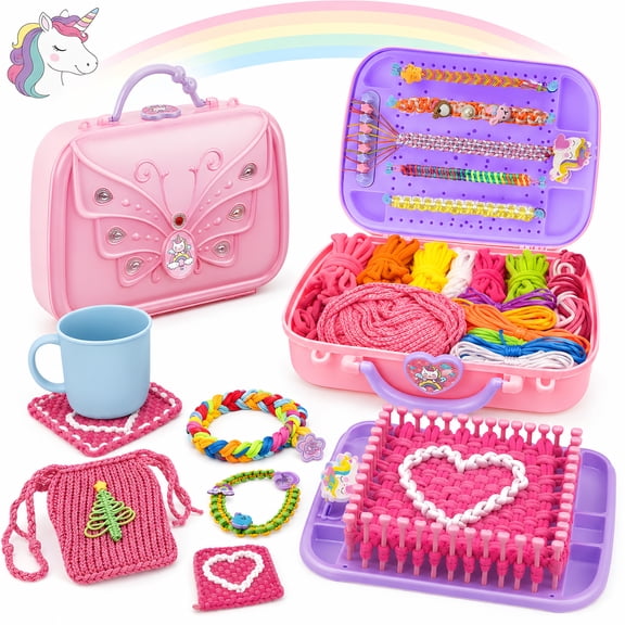 JUGAAD LIFE 6-in-1 Friendship Bracelet Making Kit, Weaving Loom Kit Toys for Kids, DIY Potholder Loops Arts and Crafts for Girls 6 7 8 9 10 12, Birthday Gifts for Boys