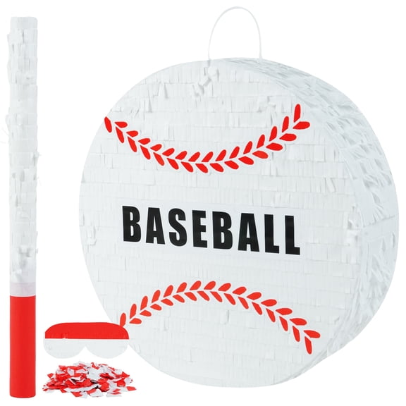 JUGAAD LIFE Baseball Pinata Party Supplies Pinata Bundle with Blindfold and Bat for Girls Boys Kids Sports Theme Birthday Party Toys Game Decorations