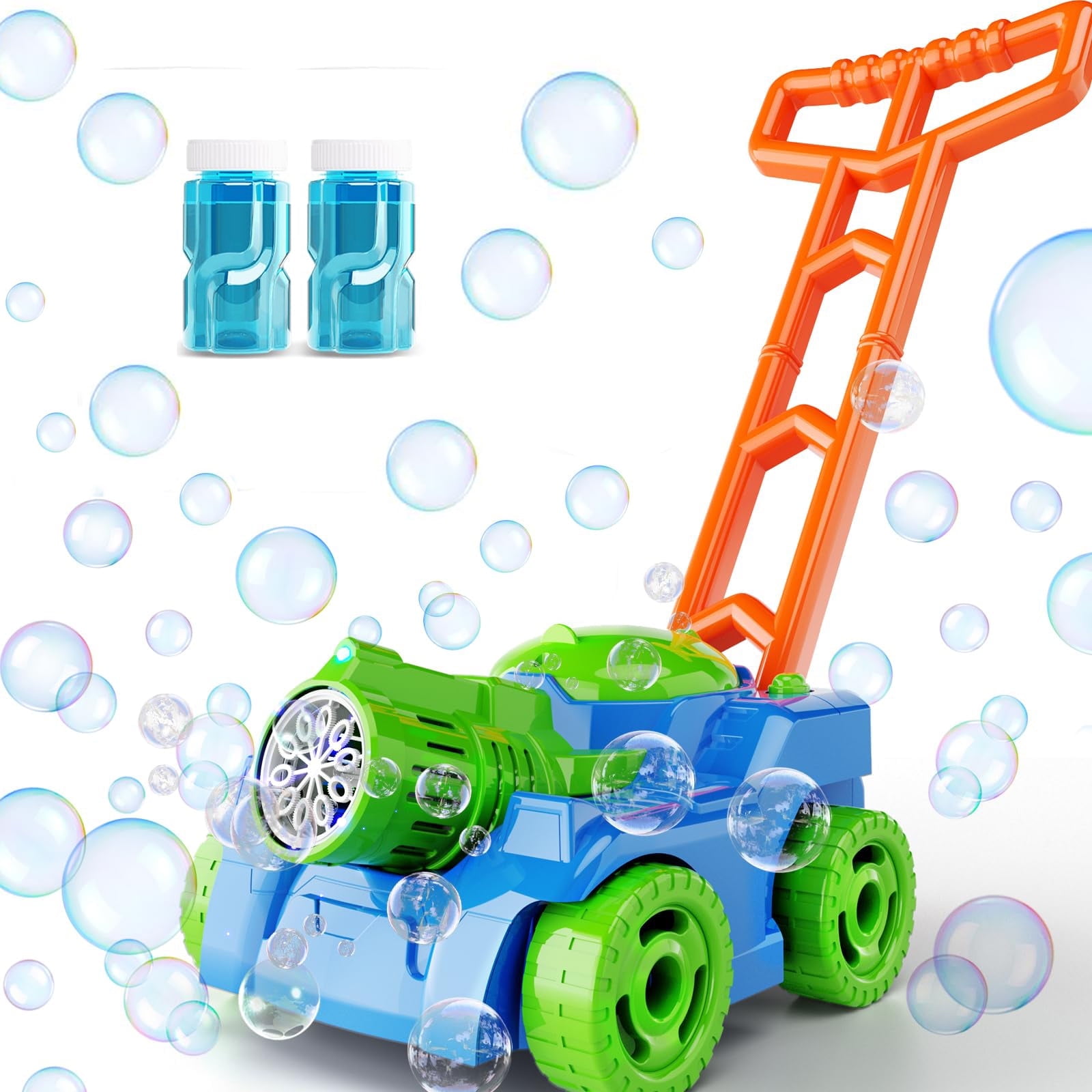 JUGAAD LIFE Bubble Machine Bubble Lawn Mower for Kids Toddlers Automatic Push Toys Summer Outdoor Toys Bubble Maker for Boys Girls 3-6 YearsGreen