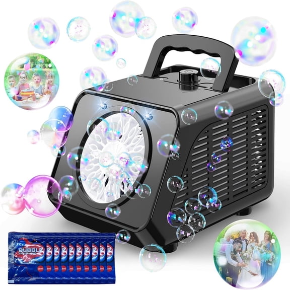 JUGAAD LIFE Bubble Machine for Kids & Toddlers Automatic Bubble Blower with 20000+ Bubbles Per Minute, Bubble Maker Plug-in or Batteries Bubble Toys for Kids Outdoor Birthday Party, Wedding