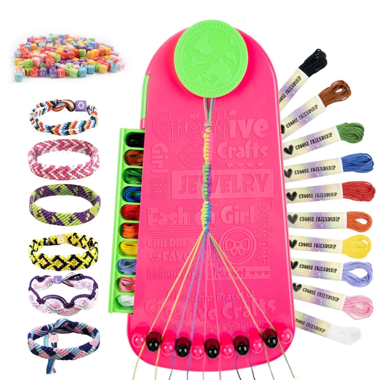 JUGAAD LIFE Friendship Bracelet Making Kit for Girls, DIY Arts and Crafts for Kids Ages 6-12, Making Kit with 20 Pre-Cut Threads and Accessories, Birthday Gifts