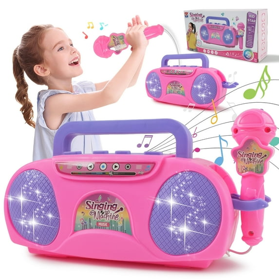 JUGAAD LIFE Microphone Toys for Kids Girls, Portable Karaoke Machine Microphone for Singing, Birthday Gifts for 3 4 5 6 7 Year Old Boys Girls Toddler