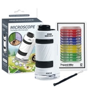 JUGAAD LIFE Mini Microscope for Kids, Portable Handheld Pocket Microscope with LED Light, Educational Science Kit Toys for Boys Girls Children 6 7 8 9 10