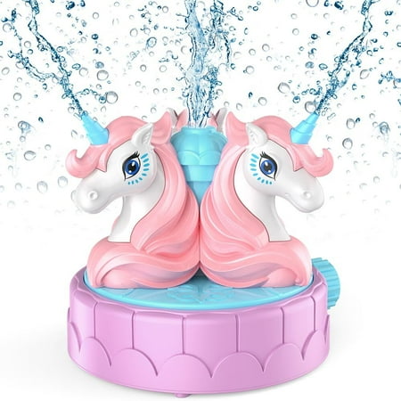 JUGAAD LIFE Outdoor Water Toys Sprinkler for Kids and Toddlers, Summer Backyard Toys for Outside, Girls Boys Age 3 4 5 6 7 8 Year Old (Unicorn)