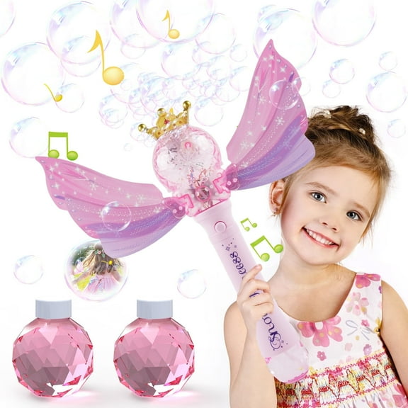 JUGAAD LIFE Princess Bubble Wands Toys for Girls 3 6 Years Old, Automatic Bubble Machine Makers, with LED Light & Music, Outdoor Party Birthday Gift Toys for Toddlers Kids
