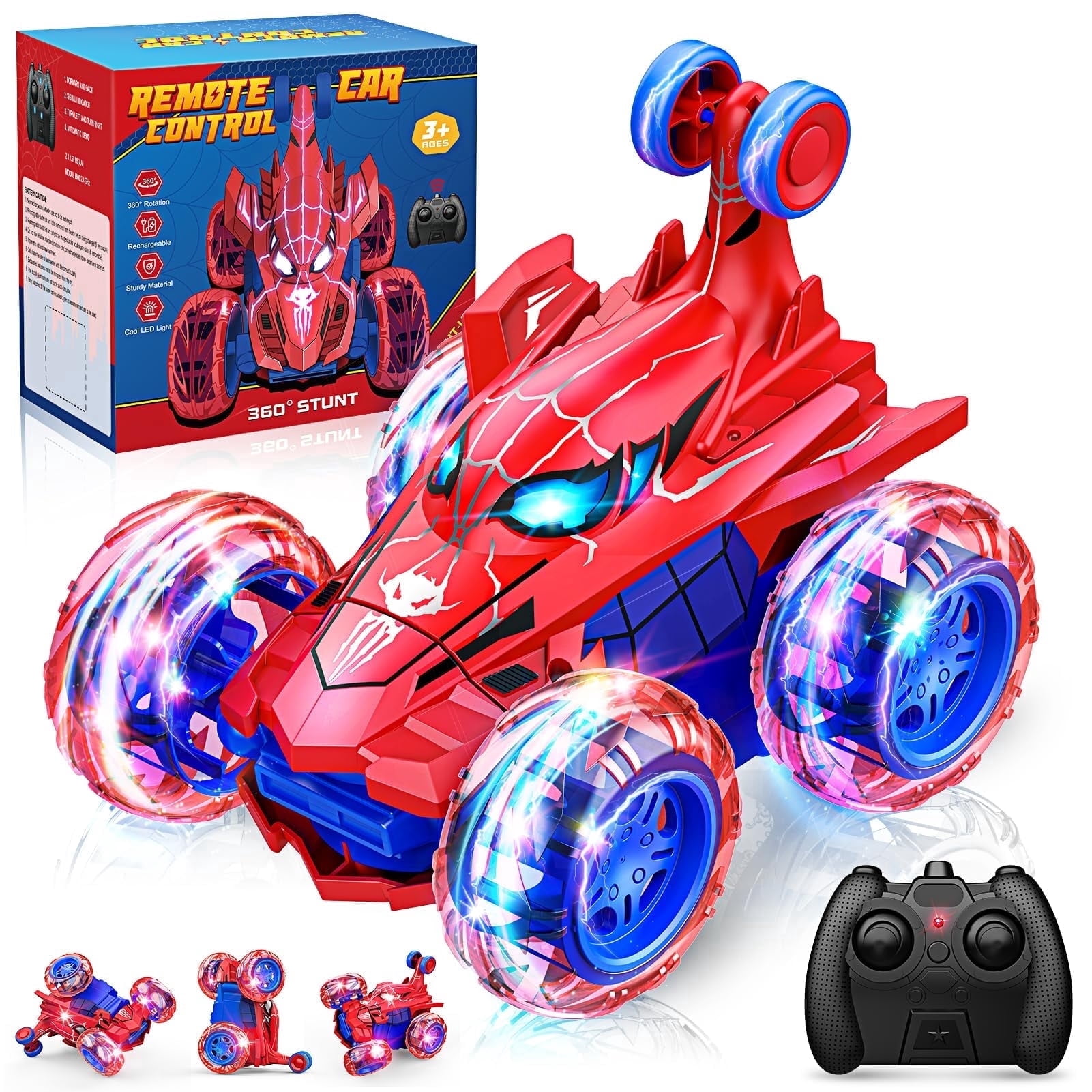 JUGAAD LIFE Remote Control Cars RC Stunt Cars, 2.4GHz 360° Spinning RC Race Car, Birthday Gifts Toys for Boys Girls Kids 3 4 5 6 7 8 9 10 Years Old