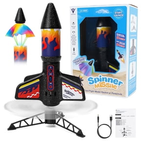 JUGAAD LIFE Rocket Launcher for Kids, 200 Feet Auto Electric Rocket Toys with Safe Parachute, Outdoor Backyard Toys, Birthday Gifts for Boys & Girls