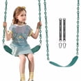 thumbnail image 1 of JUGAAD LIFE Toddler Swing Seat Kids Swing Set for Outside with 60" Heavy Duty Chain Swings for Kids Outdoor Playground Swing Set Accessories Replacement with Snap Hooks (Green), 1 of 7