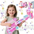 thumbnail image 1 of JUGAAD LIFE Toy Electric Guitar for Girls Boys, Kids Guitar with Music & Colorful Light, Musical Instrument Toys for Toddlers  2 3 4 5 6 years Old - Pink, 1 of 5
