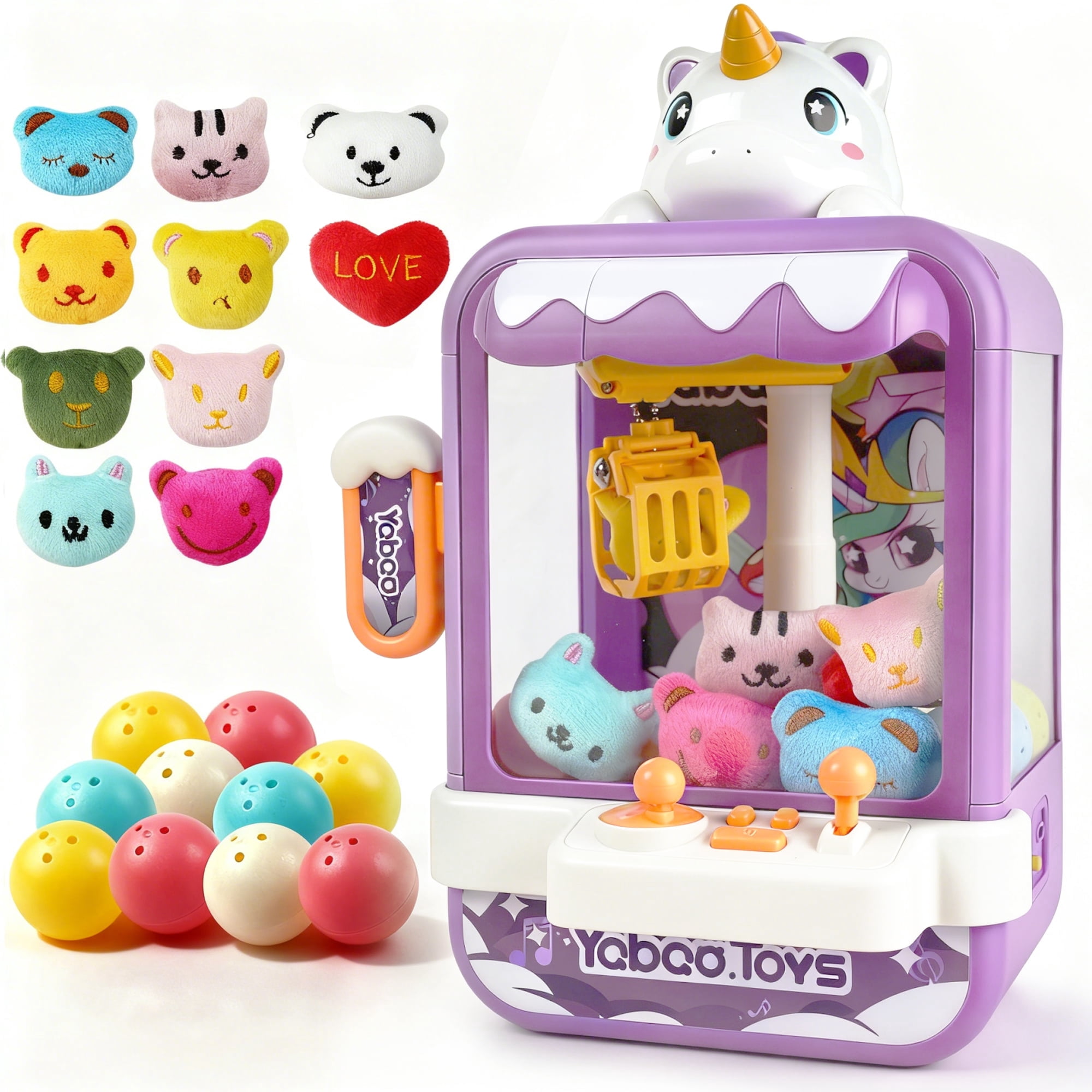 JUGAAD LIFE Unicorn Claw Machine for Kids, Mini Vending Game Machine with Music, Candy Grabber Prize Dispenser Toys, Birthday Gifts Parties Game for Girls Boys 3 4 5 6 10-12