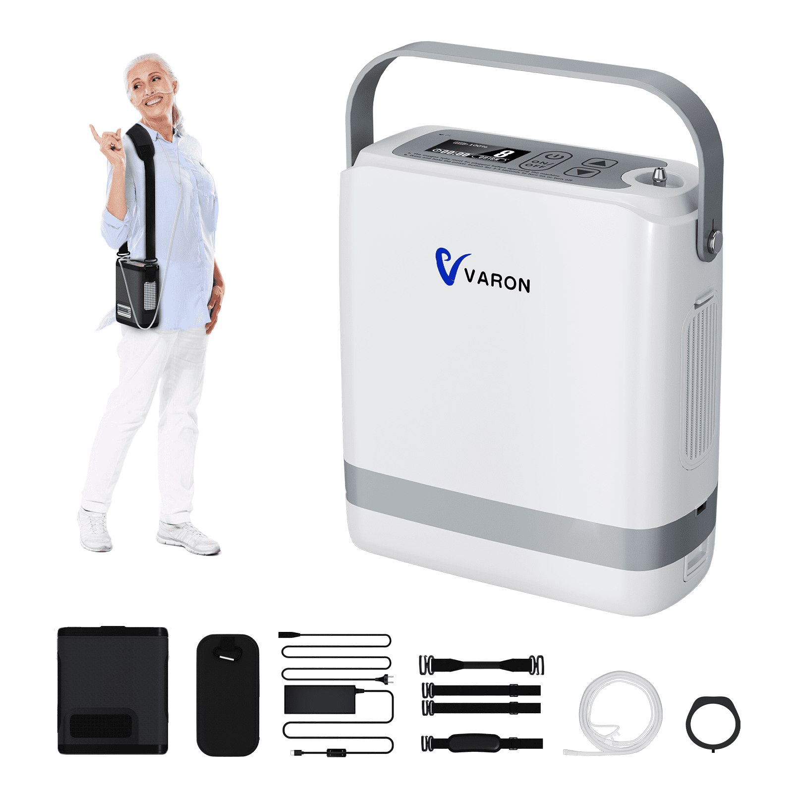 JUGACOOL Portable 1-8 Oxygent Tube Machine W/Accessories Small Size Household ConcentratER and Upgraded Des D76