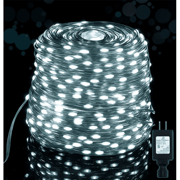 Christmas Decorations Outdoor Indoor 108FT 200LED, JUHEFA Waterproof Twinkle Plug-in Fairy String Lights with 8 Modes, Suit for Xmas Tree, Holiday, Wedding, Garden Party (White)