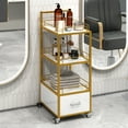 JUICCEE Beauty Salon Storage Trolley Cart with Lockable Rolling Wheels