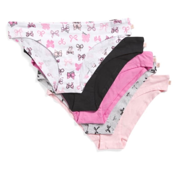 JUICY COUTURE UNDERWEAR WOMEN - PACK 5 CHEEKY PANTIES - SZ LARGE - COTTON X5