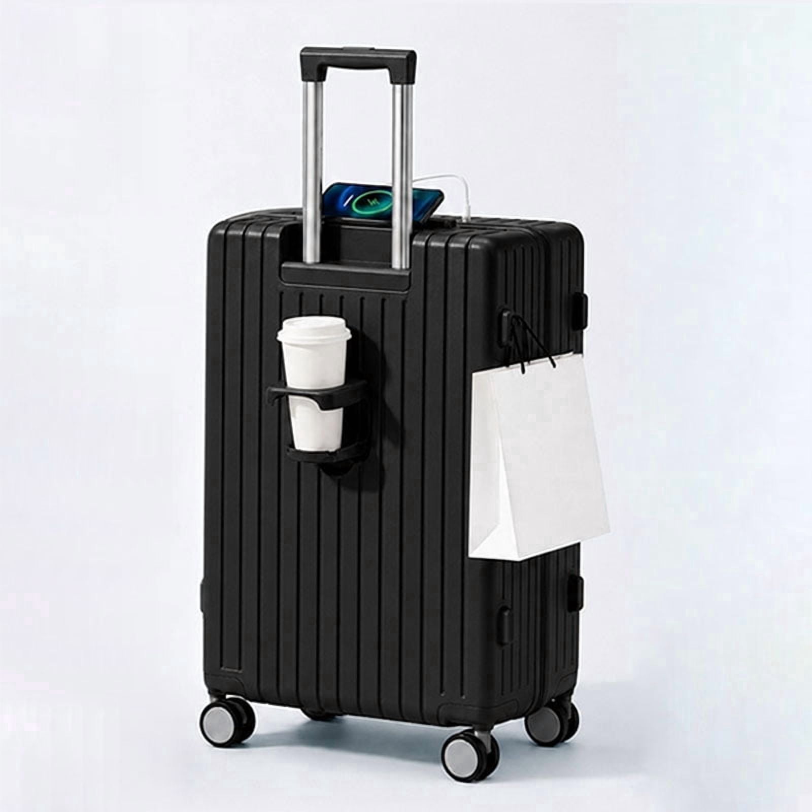 JUIKURY 20 inch Front‑Open Carry On Luggage, Hard Shell, USB, TSA Lock ...