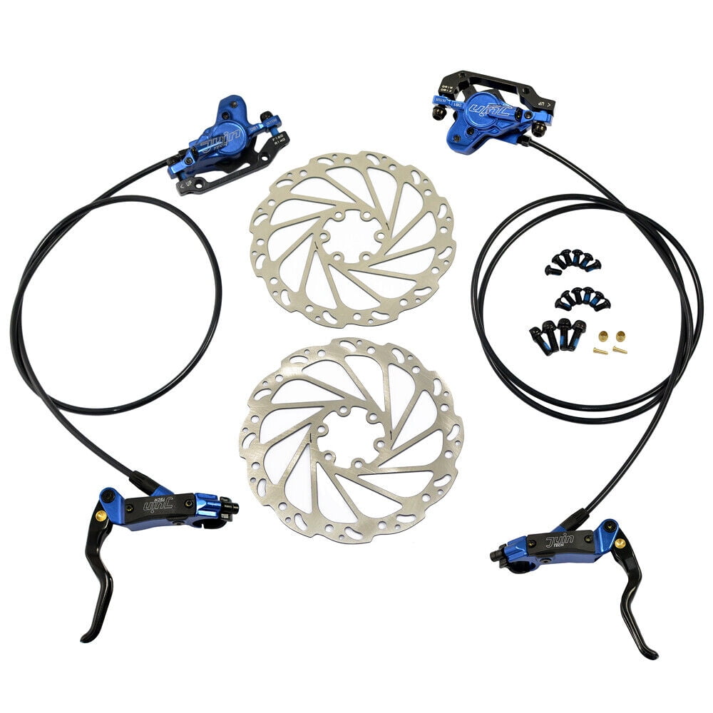 ブレーキ JUIN TECH DB1 MTB E-bike Hydraulic Dual-Piston Disc Brake Set(F+R) w/160mm Rotor, Blue, JT2266 JUIN TECH DB1 MTB E-bike Hydraulic Dual-Piston Disc Brake Set w