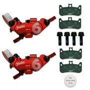 JUIN TECH GTP-6 6 Pistons MTB eBike CX Hydraulic Disc Brake Caliper Set F+R,RD #JT2739