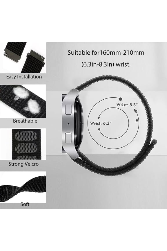-10 Packs Nylon Band Compatible with 16mm 18mm 19mm 20mm 22mm Watch Bands Quick Release Replacement Wristband for Women Men, Adjustable Sport Stretchy Braided Solo Loop Strap