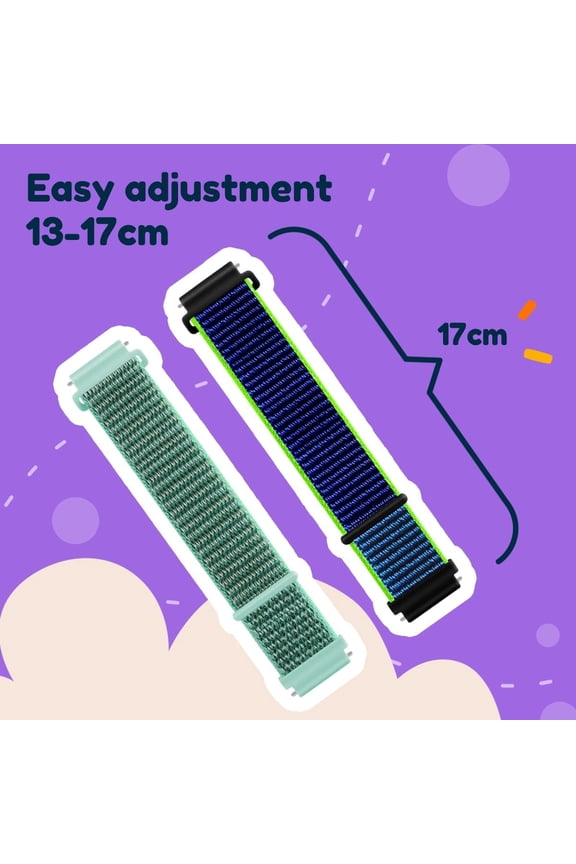 -2 Pack Adjustable Nylon Watch Band for Bark Watch, Quick Release Sport Loop Strap Compatible with Bark Watch 1.5 Inches