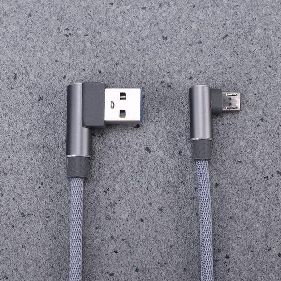 JUJHGRF-3.3Ft Micro USB Cable Braided with Dual 90 Degree Elbow Connectors Fast Charging Cord for Phones