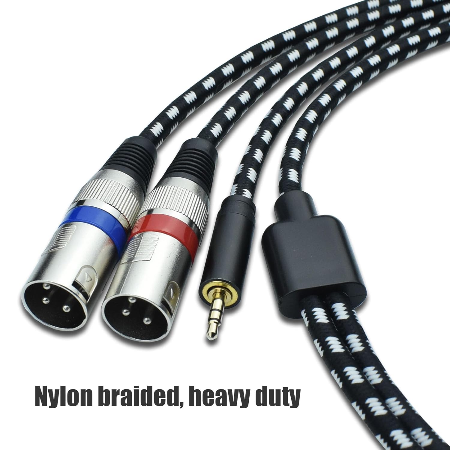 JUJHGRF-3.5 mm to Dual XLR Male Y Splitter Cable, 10 Feet Stereo 1/8 ...