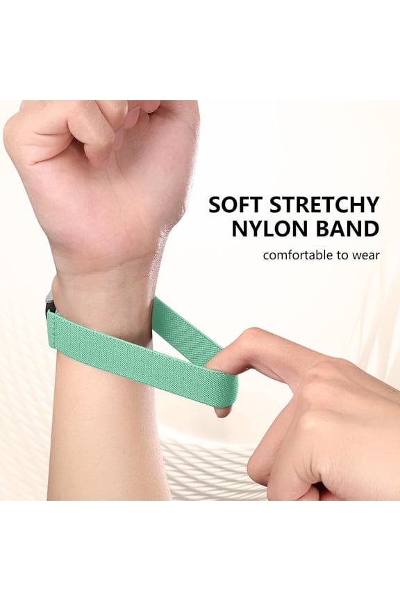 -5 Pack Stretchy Bands Compatible with Samsung Galaxy Watch 7 6 5 4 FE Band 40mm 44mm 45mm/Watch 6 4 Classic 4 42mm 46mm 43mm 47mm/Active 2,20mm Soft Nylon Solo Loop Band Elastic Strap