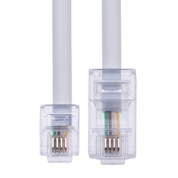 JUJHGRF-5m RJ11 to RJ45 Cable - White - 6P4C to 8P8C Connector - 16.4ft - Cat5e Ethernet - Telephone/Fax/Modem Compatible