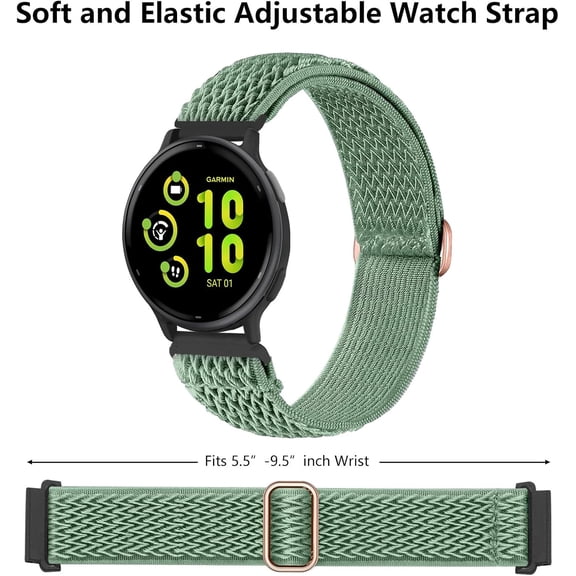 JUJHGRF-6 Pack Stretchy Bands Compatible with Garmin Vivoactive 6/Vivoactive 5/3/Venu/Venu Sq/Venu 2 Plus,20mm Elastic Watch Strap Loop Wristband for Garmin Forerunner 165/55/645/245 Music Women Men