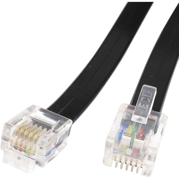 JUJHGRF-6P6C RJ11 Telephone Cable, 9.8Ft Length Phone Extension Cord Line Wire with Standard RJ11 Plug for ADSL, Phone Line Modular Plug for RJ11 Phone Socket Landline, Fax Modem, Black