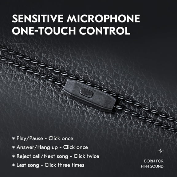 JUJHGRF-CCZ C01 2M IEM Cable in Ear Monitor Cable with 3.5mm Plug for KBEAR KS1/KS2/Lark/Robin/Rosefinch,CCZ Melody/DC01 PRO/DC02/Coffee Bean/Warrior (3.5mm with Mic, TFZ)