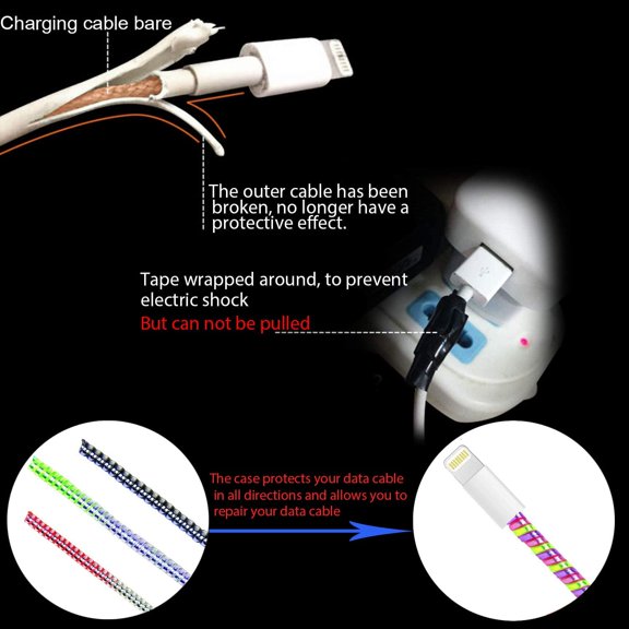 JUJHGRF-Cable Protector/Wire Repair/Pet Chew Cable Saver/Headphone Saver, 5 Pc Spiral Cable Strain Relief Cable Wrap Tube Charger Cord Sleeve for Phone Charge Cable, USB Date Cable[4.6ft/pc]