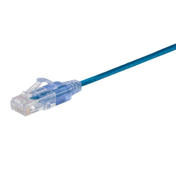 JUJHGRF-Cat6A Ethernet Patch Cable - Snagless RJ45, 550Mhz, 10G, UTP, Pure Bare Copper Wire, 30AWG, 5-Pack, 5 Feet, Blue - SlimRun Series