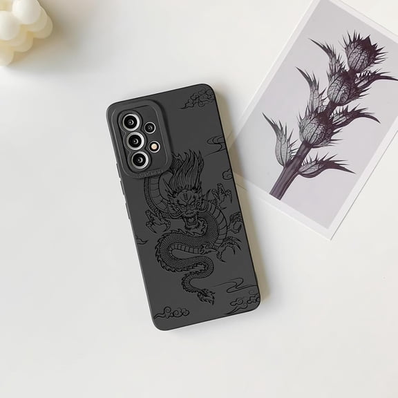 JUJHGRF-Compatible for Samsung Galaxy A53 5G Case Cute Cool Dragon with Black Design for Girls Women Soft TPU Shockproof Protective Girly for Samsung Galaxy A53 5G-Dragon