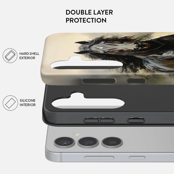 JUJHGRF-Compatible for Samsung Galaxy A15 5G Case, Dual Layer Heavy Duty 2 in 1 Shockproof Protective Phone Case,Running Horse