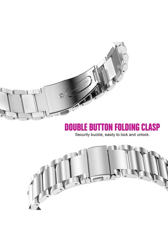 -Compatible for Ticwatch Pro 5 Band, Quick Release Stainless Steel Metal Replacement Straps Compatible with Ticwatch Pro 5 Android Smartwatch