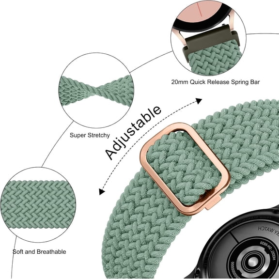 JUJHGRF-Compatible with 20mm 22mm Watch Bands Quick Release Replacement Wristband, Adjustable Stretchy Braided Bands Replacement Straps for Women Men