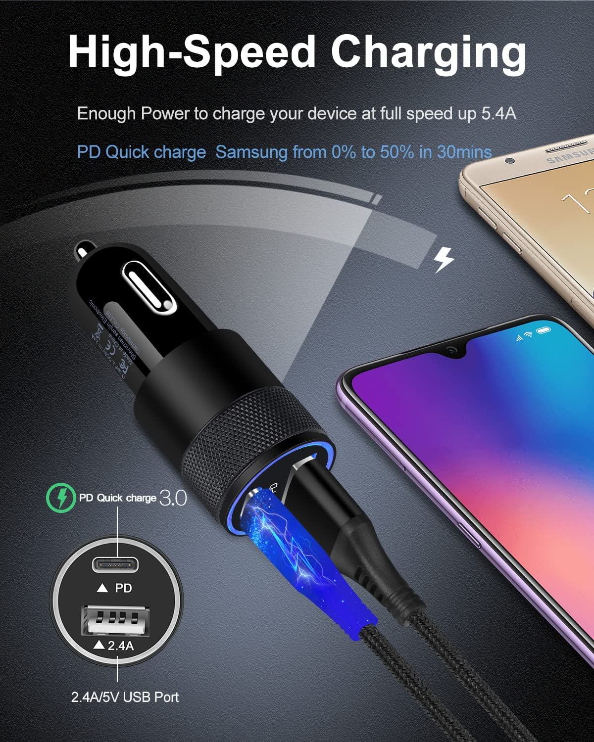 JUJHGRF-Fast C Type Charger for Samsung Galaxy A17 A16 A15 5G A14 S24 ...