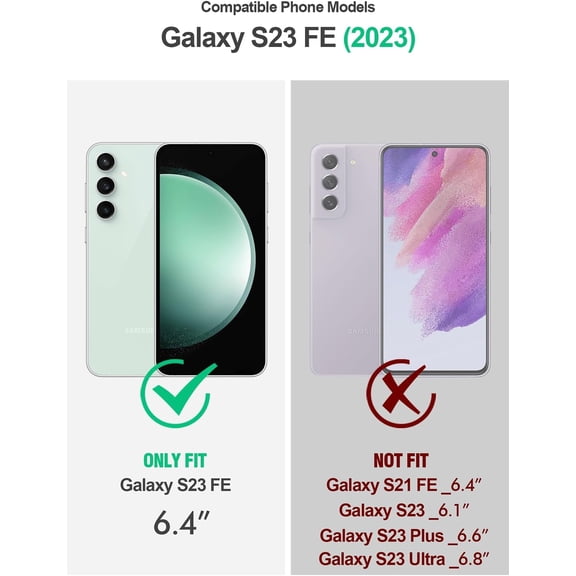 JUJHGRF-Guardian Case for Samsung Galaxy S23 FE 5G [20 FT Mil-Grade Drop Tested], Built-in Screen Protector [Work with Fingerprint ID],Full Body Shockproof Bumper Cover [Update Version], Blue/Clear