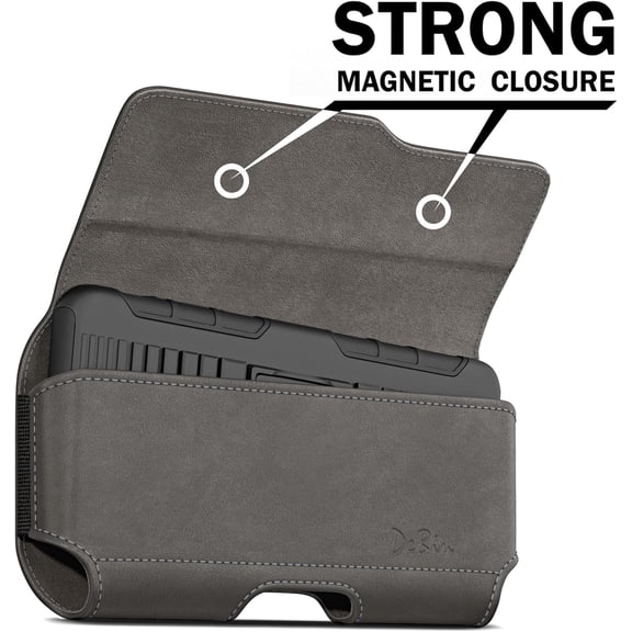 JUJHGRF-Holster for iPhone 17 17 Pro 16 Pro 16e 15 15Pro 14 13 12 11 Xs 10 X XR  Cell Phone Belt Holder Case with Clip for Men Women Pouch (Fits Protective Cover on) Pewter