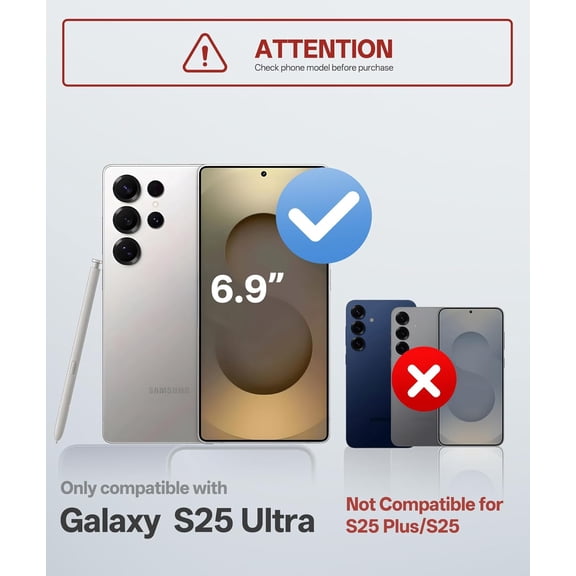 JUJHGRF-Magnetic for Samsung Galaxy S25 Ultra Case, Built-in Kickstand [Non-Yellowing] [Compatible with MagSafe] Shockproof Full Body Protective Cover Transparent Phone Case for Galaxy S25 Ultra, Cle